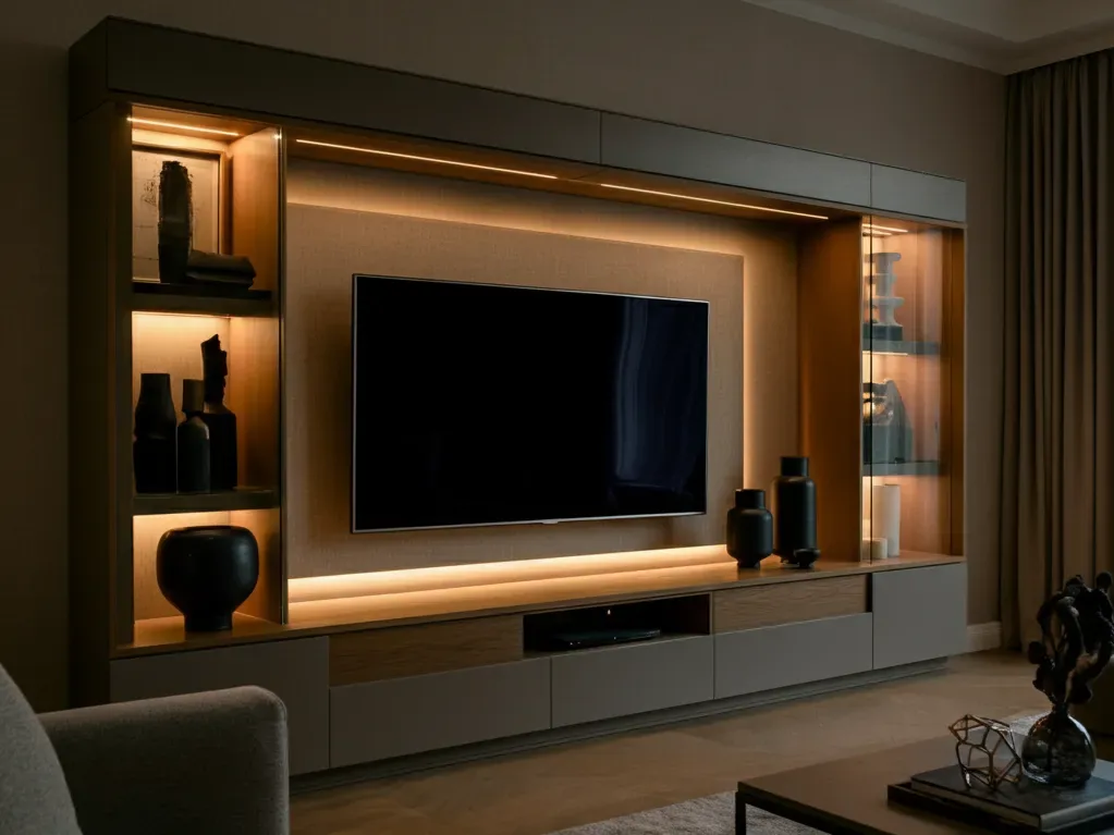 Media or entertainment custom cabinets