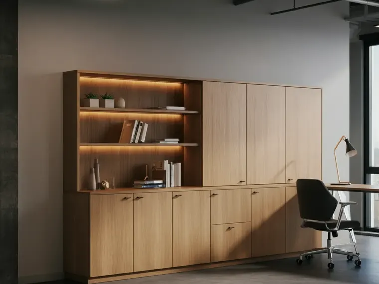 Office custom cabinets by Silver Touch Cabinets